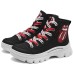 Skechers Anti-Slip Wear-Resistant High-Top Canvas Shoes Women's Black Черный, 36