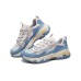 Skechers Cushioning Wear-Resistant Low-Top Casual Shoes Women's Blue Beige Blue Gray, 36