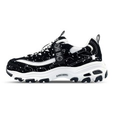Skechers D'LITES 2.0 Cushioned Slip Resistant Abrasion Resistant Low Top Chunky Sneakers Women's Black White Черно-белый, 35