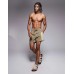 Bershka side panelled deatiled swimshorts in green Зеленый, L