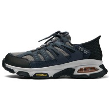Skechers Breathable Lightweight Low-Top Trail Running Running Shoes Men's Black Blue Black Blue, 39.5