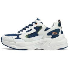 Skechers Cushioned Slip-Resistant Breathable Low-Top Casual Shoes Men's White Blue White blue, 43