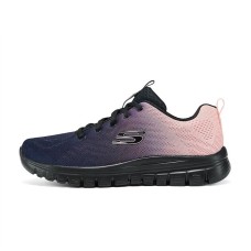 Skechers Graceful Cushioned Wear-Resistant Breathable Low-Top Running Shoes Women's Black Pink Black Pink, 39