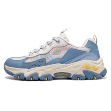 Skechers Cushioning Wear-Resistant Low-Top Casual Shoes Women's Blue Beige Blue Gray, 36
