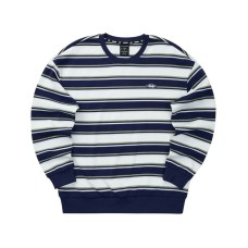 Skechers Colorful Sweatshirts Unisex Navy Blue White Mixed Color Stripes 03UB Navy Blue-White Mixed Color Stripes-03UB, XS