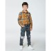 Toddler Boys Button Down Flannel Shirt With Pocket Plaid Golden Yellow And Gray - Toddler|Child Plaid golden yellow and gray, 4T