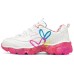Skechers James Goldcrown X Skechers D'Lites Crystal Low Top Running Shoes Pink/White Women's 38