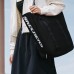Skechers Fabric Tote Bag Shopping Bag Handbag Shoulder Bag Large Size Unisex Carbon Black сажа, Large Size