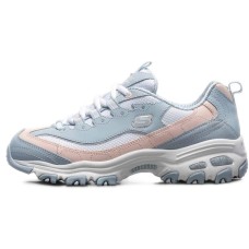 Skechers D'LITES 1.0 Milk Tea Bear Cushioning Breathable Support Low-Top Casual Shoes Women's Blue 35.5