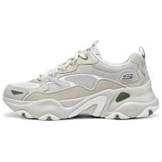 Skechers DLITES Anti-Slip Wear-Resistant Low-Top Casual Shoes Men's Gray Серый Белый, 43