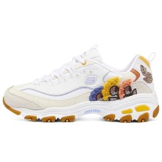 Skechers D'LITES 1.0 Cushioning Height Increasing Low-Top Chunky Sneakers Women's White Multicolor 35