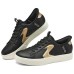 Skechers Court Classics Slip Resistant And Breathable Low Top Skateboard Shoes Women's Black Gold Черный, 36.5