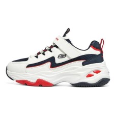Skechers D'LITES Series 4.0 Cushioning Anti-Slip And Wear-Resistant Kids Lifestyle Shoes White Blue Red Teenagers 39