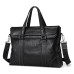 GOLF Top Grain Cow Leather 15 Inch Laptop Bag, Crossbody Bag, Genuine Leather Briefcase Large Size Men's Black Black