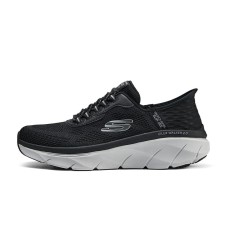 Skechers Cushioning Slip Resistant Low Top Training Running Shoes Men's Black Gray Black Gray, 39