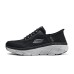 Skechers Cushioning Slip Resistant Low Top Training Running Shoes Men's Black Gray Black Gray, 39