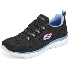 Skechers Anti-Slip Wear-Resistant Low-Top Casual Shoes Women's Black Blue Black Blue, 35.5