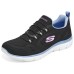 Skechers Anti-Slip Wear-Resistant Low-Top Casual Shoes Women's Black Blue Black Blue, 35.5