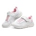 Skechers Girls Cushioning Wear-Resistant Low-Top Kids' Running Shoes White Pink Teenagers белый/светло-розовый, 34