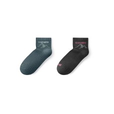 Skechers Mountain And Wild Outdoor Series Ankle Socks Unisex 2 Pack 2 Pack (Dark Slate Gray+Pitch Black), S