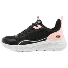 Skechers Bob's Sport Cushioning, Slip Resistant, Abrasion Resistant, Breathable Low Top Casual Shoes Women's Black Pink 35.5