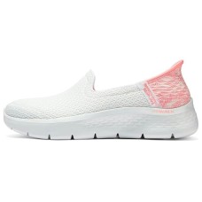 Skechers Go Walk Fle Cushioning Wear-Resistant Low-Top Casual Shoes Women's White Pink Белый Розовый, 39