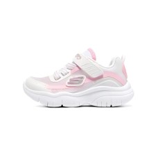 Skechers Slip Resistant Anti Kick Abrasion Resistant Low Top Toddler Shoes White Pink Infant And Toddler White/Pink, 23
