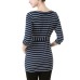 Maternity Striped Boat Neck Top Navy/Ivory, Small