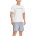 Skechers Casual Sportswear Men's Bright White Set (Bright White Top+Gray Shorts), L