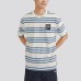 Skechers T Shirt Unisex White Base Blue Mixed Stripes White Base Blue Mixed Stripes/045T, XS