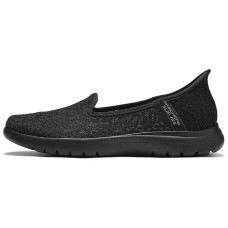 Skechers Cushioning Breathable Low-Top Casual Shoes Women's All Black Черный, 35.5
