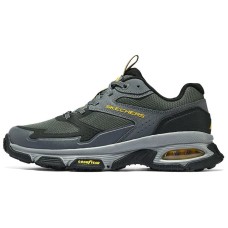 Skechers Cushioned Slip-Resistant Lightweight Low-Top Casual Shoes Men's Black Green Черно-зеленый, 42