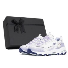Skechers D'LITES 1.0 Joy Lemon Anti-Slip Wear-Resistant Low-Top Chunky Sneakers Women's White Purple Белый, 37.5