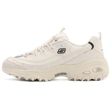 Skechers D'Lites 1.0 Low Cut Clunky Shoes Grey/White Women's 35