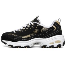 Skechers D Lites 1.0 Black/White/Golden Women's 39.5