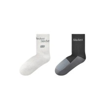 Skechers Sports Alliance Series Mid-Calf Socks Unisex 2 Pack Denim Gray/Black 2-Pack (Denim Grey/Black-04JT), M