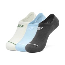 Skechers No Show Socks Unisex 3 Pack 3 Pack (White/Baby Light Blue/Gray/0418), M