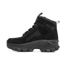 Skechers Street Blo Cushioning Anti-Slip And Wear-Resistant Height Increasing High-Top Chunky Sneakers Women's Black 35