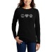Women's Peace Love Cats Word Art Long Sleeve T-shirt Черный, Small