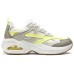 Skechers Cushioned Slip Resistant Low Top Running Shoes Women's White Gray Yellow White Gray Yellow, 35.5