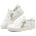Skechers Court Classics Breathable Low Top Skateboard Shoes Women's White Gold Бело-золотистый, 36.5