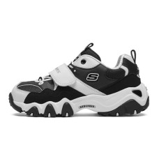 Skechers Kids Slip Resistant Cushioning Abrasion Resistant Low Top Casual Shoes White Black Teenagers 28.5