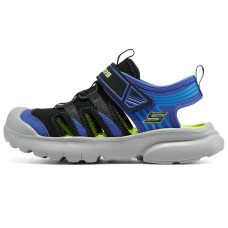 Skechers Wear-Resistant Breathable Slip-Resistant Children's Sandals Black/blue/lemon Yellow Teenagers 28.5