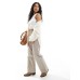 Cotton On faux hair longline cardigan in ecru XS - US 4