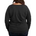 Trendy Plus Size Lunar Butterfly Graphic Pullover Серый, 4X