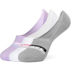 Skechers Colorful No Show Socks Unisex 3 Pack 3 Pack (Lavender+White+Gray), S