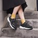 Skechers D'Lites Non-slip Lightweight Low-Top Chunky Sneakers Women's Black 35