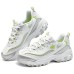 Skechers DLITES Breathable Low-Top Chunky Sneakers Women's White Silver White Silver/Lemon, 38
