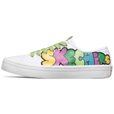 Jeremyville x Skechers V'lites Wear-Resistant Low-Top Skateboard Shoes Women's White Multicolor 37