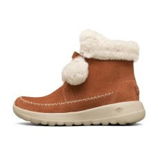 Skechers On The Go Joy Pompom Snow Boots 'Brown White' Women's 36